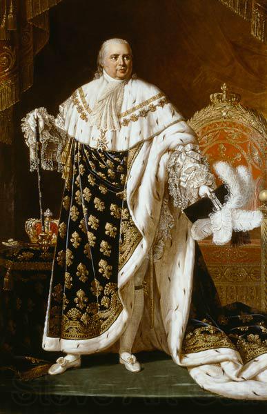 Robert Lefevre Portrait of Louis XVIII in coronation robes France oil painting art